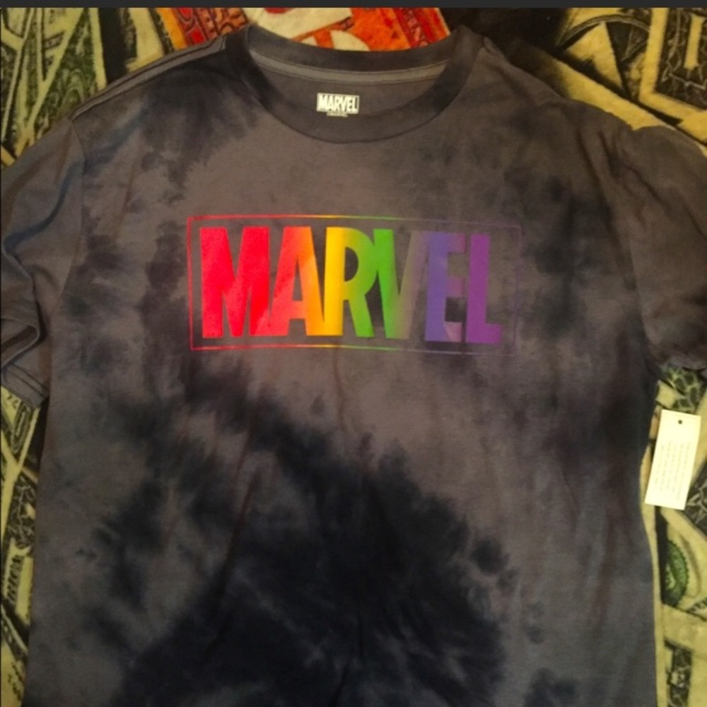 MARVEL Black Gradient Short Sleeve Tee Shirt Unisex